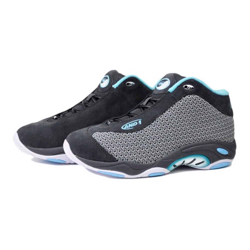 And1 Super Rare  Tai Chi LX Mid Men's Navy Blue with Teal  Basketball Shoes